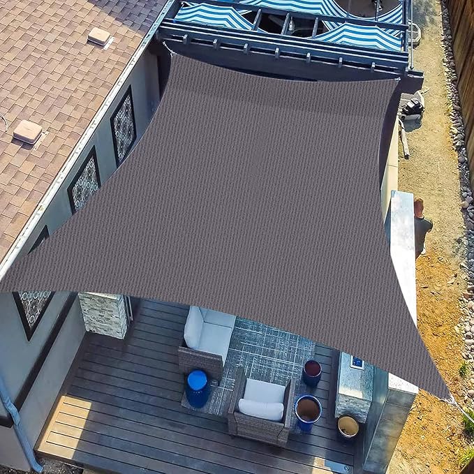 Custom Size 8' x 19' Dark GreySun Shade Sail Canopy Commercial Rectangle Sail by SUNLAX