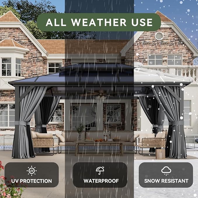 Aoxun 12'x16' Hardtop Gazebo - Image 5
