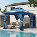 10'x10' Outdoor Gazebo, Metal Frame Heavy Duty Patio Canopy Tent Shelter by LAUSAINTHOME