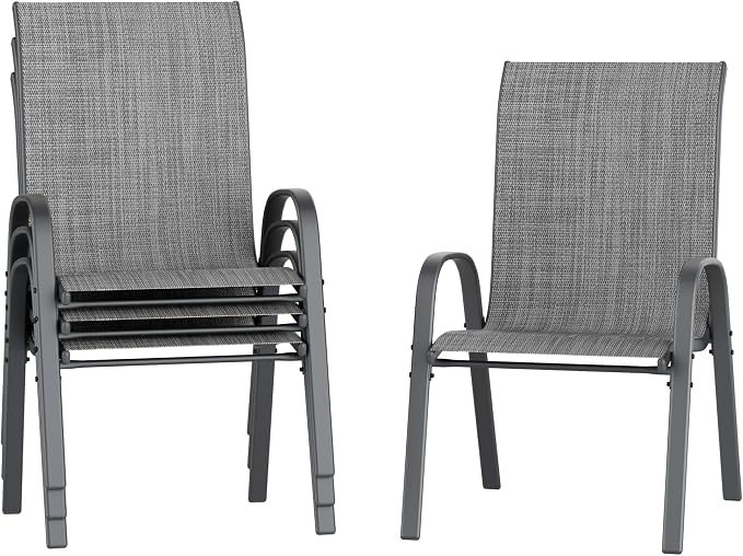 Amopatio Patio Chairs Set of 4, Breathable Garden Outdoor Furniture by Amopatio