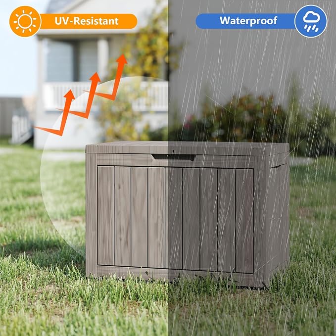 Outdoor Storage Box, 50 Gallon Waterproof Deck Box, Snap-Together Storage Bin - Image 5