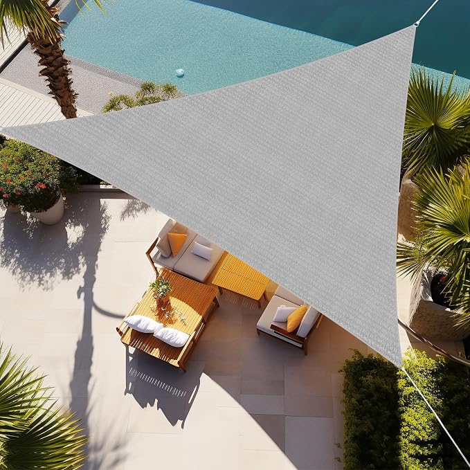 Shade&Beyond Custom Sun Shade Sail 11'x12'x16.3' Triangle Sun Sail Shades Patio by ShadeBeyond