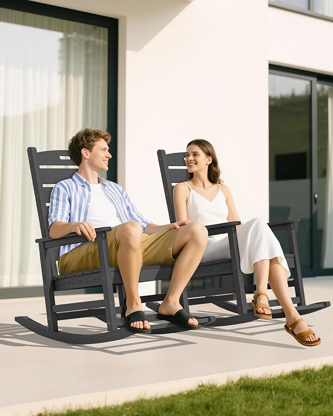 SERWALL HDPE Outdoor Rocking Chair - Image 2