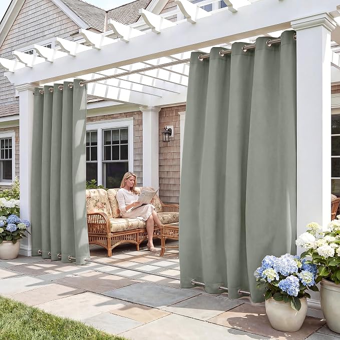 RYB HOME 2 Panels Outdoor Curtains by RYBHOME
