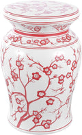 JONATHAN Y Cherry Blossom 18" Ceramic Garden Stool Side Table, Plant Stand by JONATHANY
