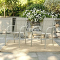 Stackable Patio Chairs Set of 2, Outdoor Dining Chairs by Puntogen