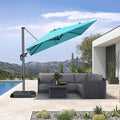 PURPLE LEAF Outdoor Umbrella 8' x 8' Square Sun Protection Turquoise | Smooth by PURPLELEAF