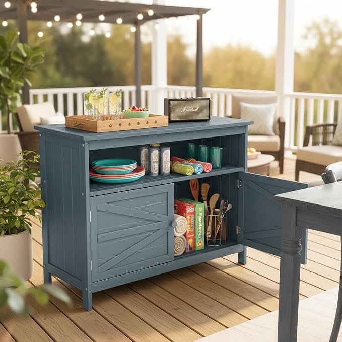 HIPS All-Weather Outdoor Storage Cabinet, Outdoor Sideboard - Image 7