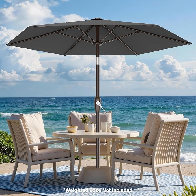 7.5FT Patio Umbrella Table Market Umbrella w/Tilt and Crank, Heavy-Duty Outdoor - Image 5