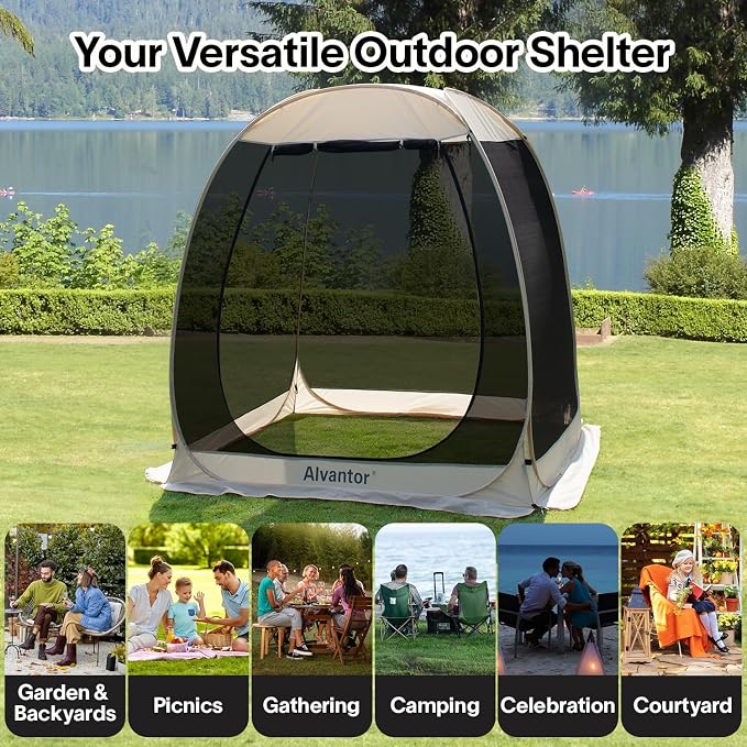 Alvantor Pop Up Screen House Tent, Instant Outdoor Gazebo - Image 8