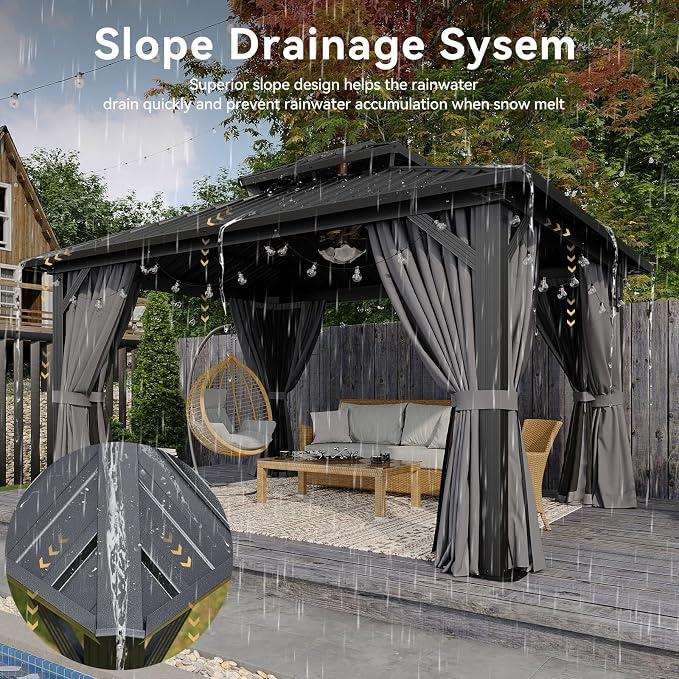 Aoxun Gazebo 12x14 Hardtop Gazebo - Image 3