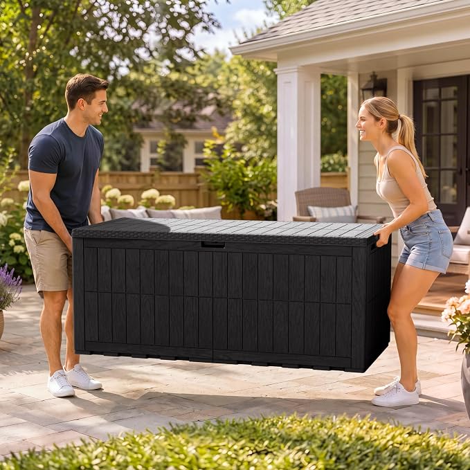 Flamaker 220 Gallon Large Outdoor Storage Box Waterproof, XL Resin Deck Box | - Image 5
