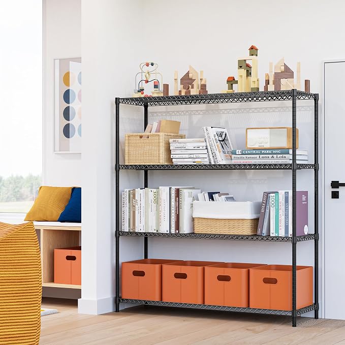 M MZG 2800LBS 59" W 4 Tiers Storage Shelves Load, Metal Shelving Wire Metal - Image 4