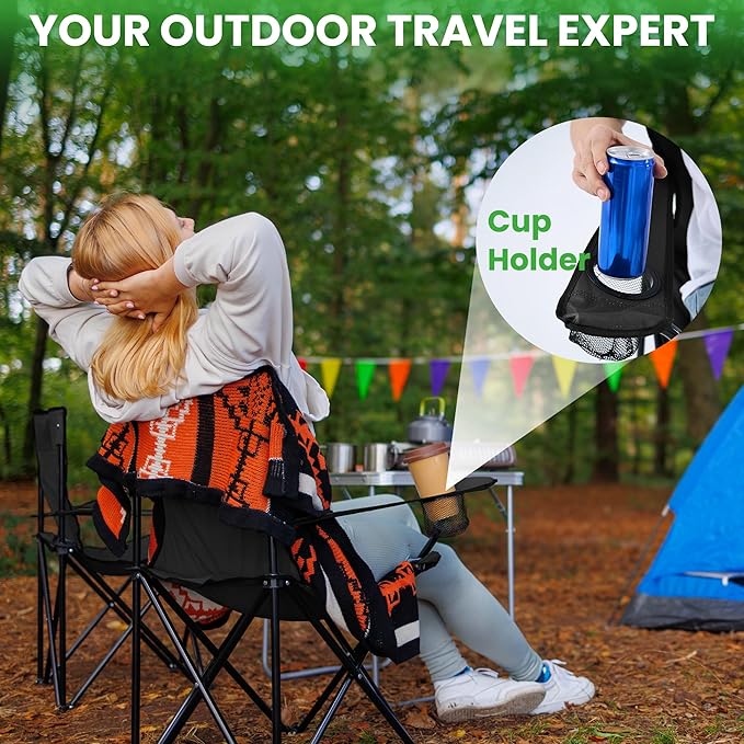 4 Pack Lightweight Camping Chairs Folding Lawn Chair Outdoor Beach Chair - Image 5