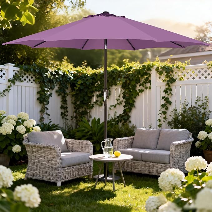 9' Outdoor Patio Umbrella, Outdoor Table Umbrella, Yard Umbrella, Market - Image 8