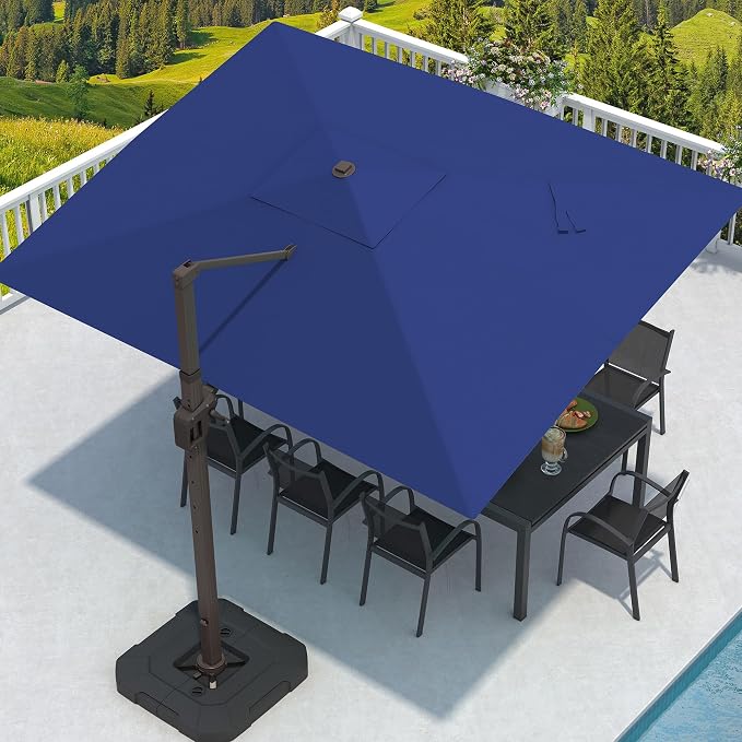 9' X 12' Cantilever Patio Umbrella Rectangular Outdoor Umbrellas | Heavy Duty by MPLShade