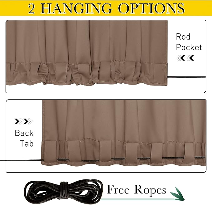 NICETOWN 2 Panels Windproof Outdoor Curtains - Image 2