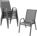 Patio Chairs Set of 6, Stackable Outdoor Dining Chairs | All Weather Dining Set by ONBRILL