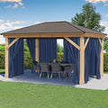 Outdoor Curtains for Patio Waterproof Rod Pocket 6 Pcs 54x84 Inch Navy | by HolidayIdeas