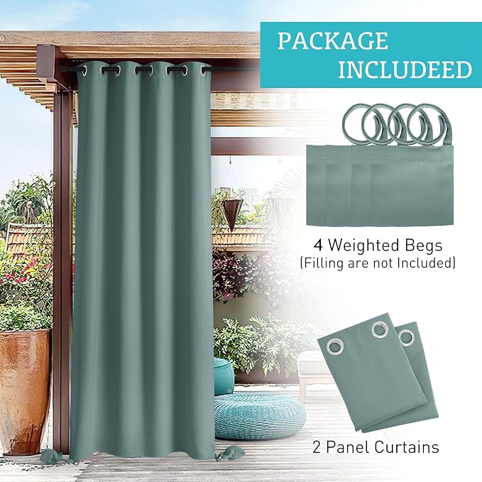 RYB HOME Outdoor Curtains for Patio Windproof - Image 7