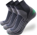 Tactia Full Cushion Compression Socks Men, Coolmax No-Blister Wicking Padded Heel, Quarter Socks for Tennis Golf Hiking Work
