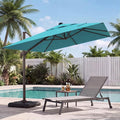 10x10 FT Patio Cantilever Umbrella, Rectangular Heavy Duty Offset Umbrella by VEGOND
