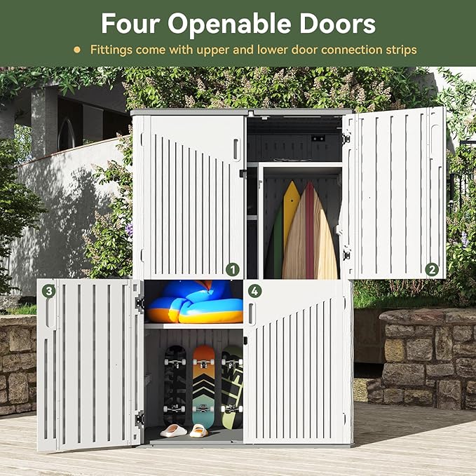 Aoxun 64 Cu.Ft Resin Outdoor Storage Shed - Image 6