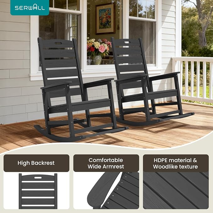 SERWALL HDPE Outdoor Rocking Chair - Image 7