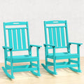 Oversized HDPE Outdoor Rocking Chair Set of 2, All-Weather, Aruba | Heavy Duty by Plawdlik