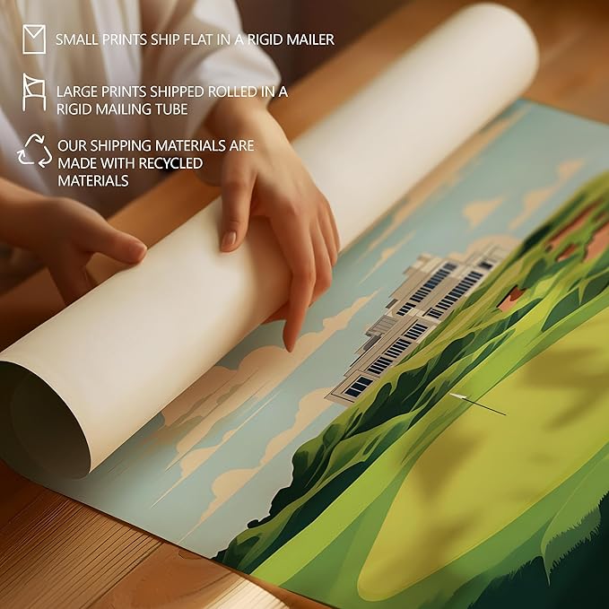 Golf Course Premium Giclee Fine Art Prints - Augusta, Pebble Beach, Pinehurst, Golf Course Posters, Golf Wall Art, Aesthetic Poster for Home Office Decor, Ready to Frame