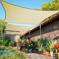 16' x 16' Beige Sun Shade Sail UPF50 Square Canopy Fabric Cloth Screen by ShadeMart