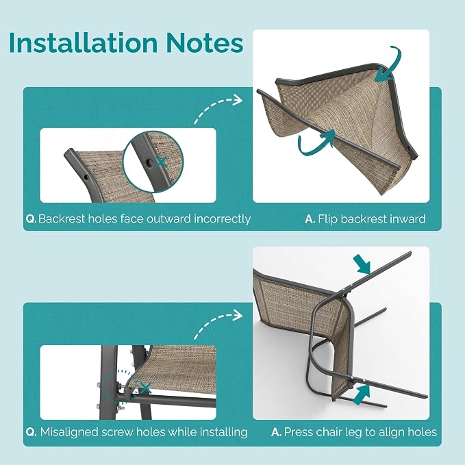 MAMIZO Patio Dining Chairs, Stackable Textilene Chair Set of 4, - Image 5