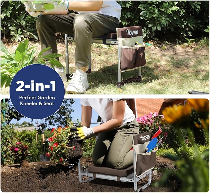 Tovve Foldable Garden Kneeler and Seat, Heavy Duty Garden Stool - Image 3