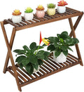 Wood Plant Stand Shelf Indoor Outdoor 2 Tier Plant Bench Corner | Stepped by TOVACU