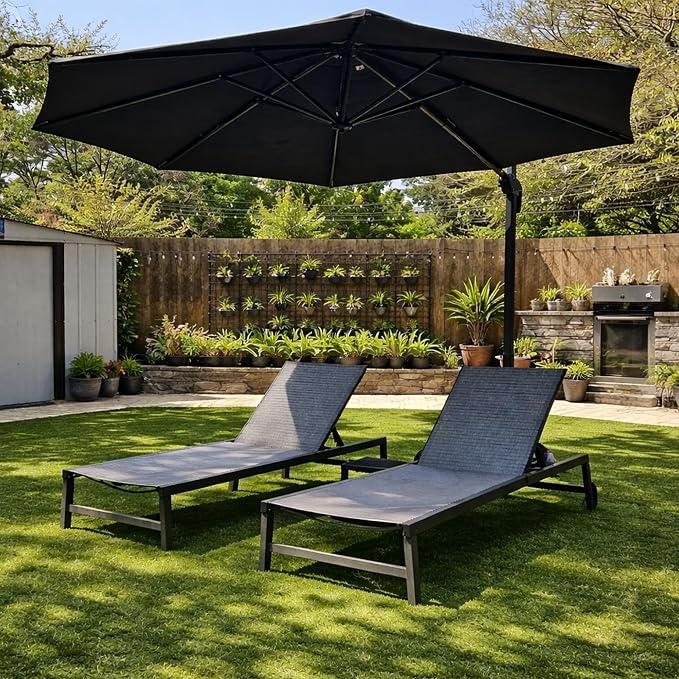 PURPLE LEAF Patio Outdoor Umbrella 11 Feet Round by PURPLELEAF