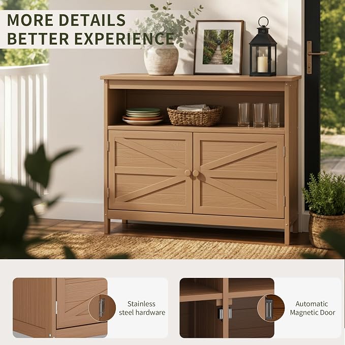 HIPS All-Weather Outdoor Storage Cabinet, Outdoor Sideboard - Image 7
