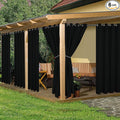 HolidayIdeas Outdoor Curtains for Patio Waterproof 6 Pcs 54x95 Inch Black | by HolidayIdeas