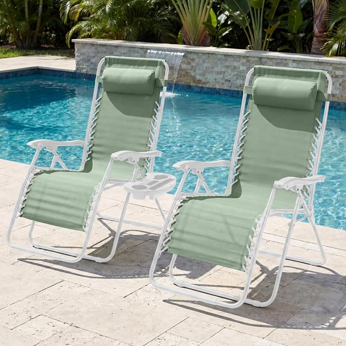 Best Choice Products Set of 2 Extra Wide Adjustable Steel Mesh Zero Gravity - Image 2