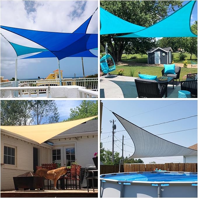 Patio Paradise 12' x 12' x 11'11" Sun Shade Sail Triangle Canopy, Permeable - Image 2