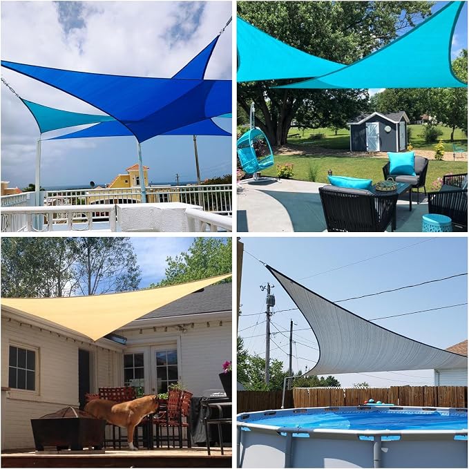 Patio Paradise 10' x 10' x 9'10" Sun Shade Sail Triangle Canopy, Permeable - Image 2