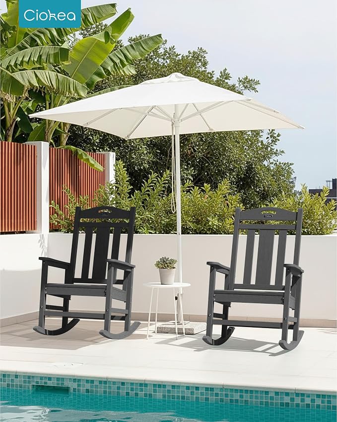 Oversized Outdoor Rocking Chairs Set of 6, 380lbs Heavy-Duty Large Patio Rocker - Image 2