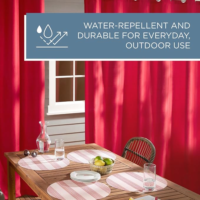 TOWN & COUNTRY BASICS Cabana Solid Heavyweight Indoor Outdoor Curtains - Image 4