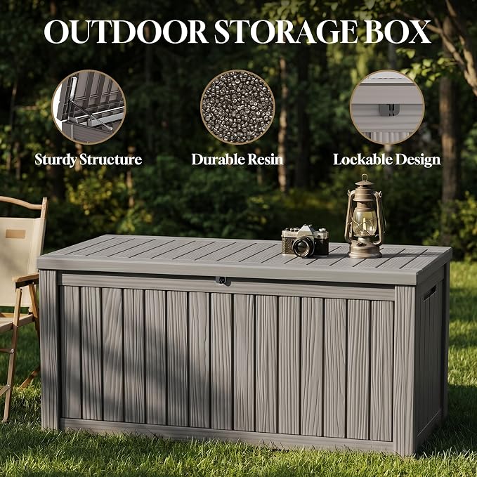 ROJIK 150 Gallon Outdoor Storage Box Waterproof, Weatherproof Deck Boxes - Image 7