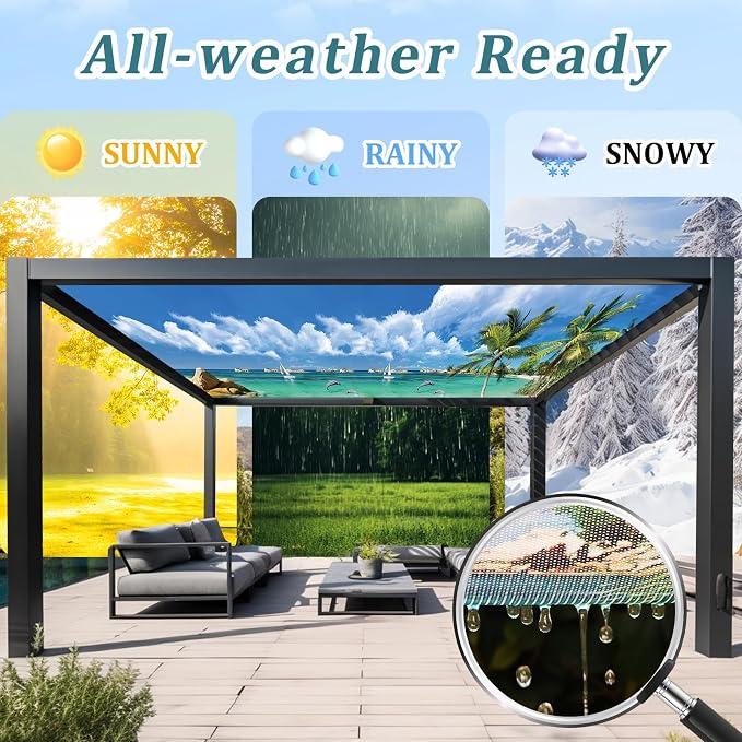 Shade&Beyond Custom Design Patio & Gazebo Backdrop Screen, Full-Color Printed - Image 7