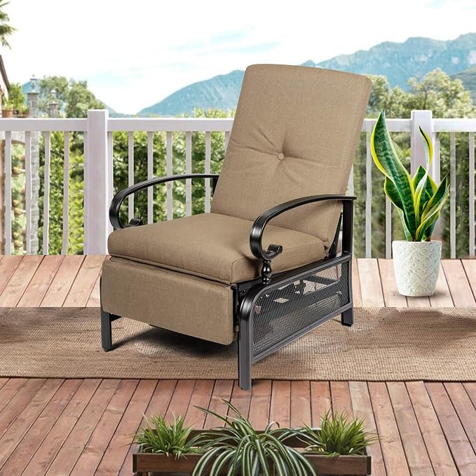 Incbruce Outdoor Lounge Chair Patio Furniture Adjustable Recliner - Image 2