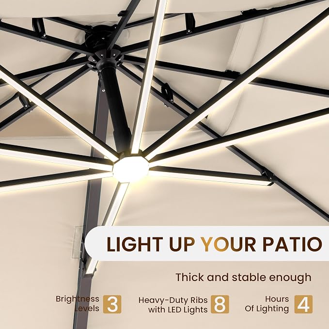 10 X 13 FT Cantilever Patio Umbrella Outdoor - Image 2