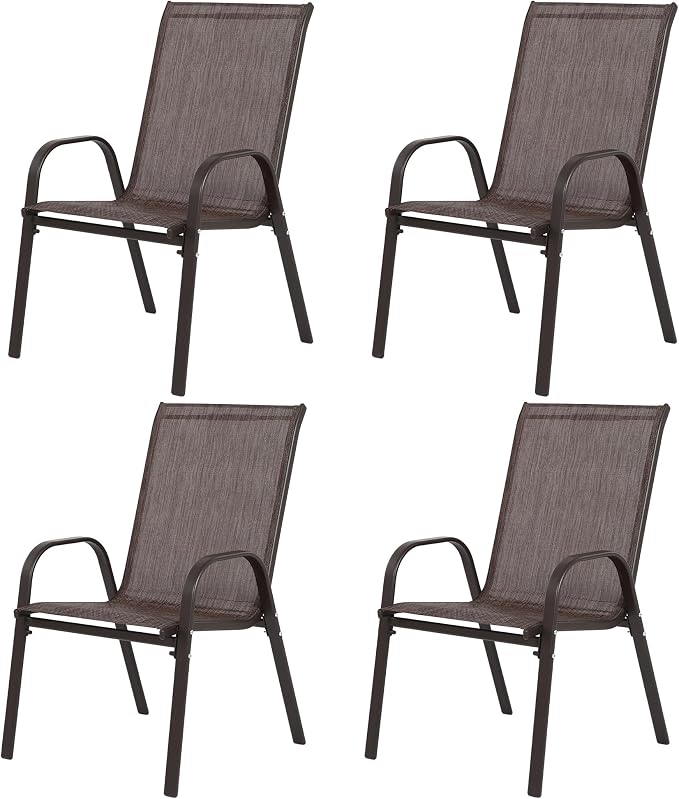 Patio Chairs Set of 4, Stacking Patio Chairs by Unknown