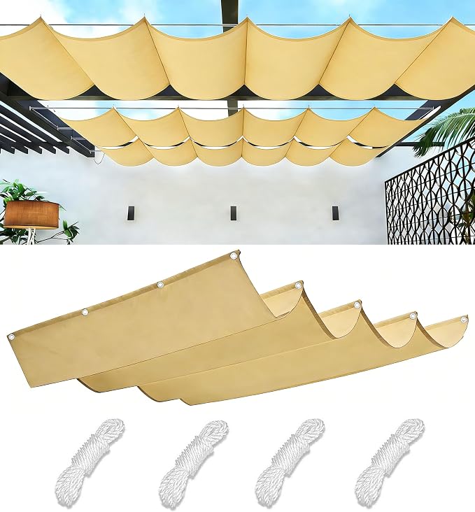 Retractable Waterproof Wave Awning Cover 14' x 19' by WoaceSunShadeSail