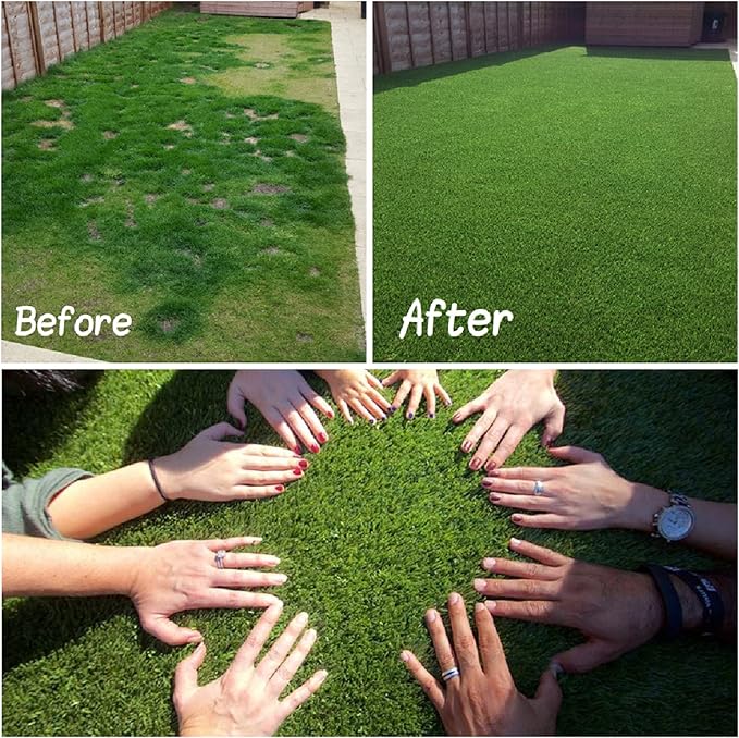 Artificial Grass Turf, 4ft x 16ft (64 ft²) Indoor Outdoor Fake Astroturf Rug Carpet Mat for Balcony Decor Backyard Patio Backdrop Fence Wall Decorations Dogs