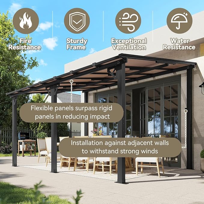 Aoxun 14’x10’ Gazebo for Patio, Gazebo Pergola - Image 6